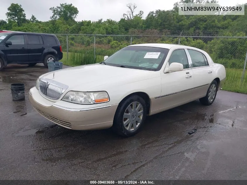 2004 Lincoln Town Car Ultimate VIN: 1LNHM83W94Y639549 Lot: 39403658