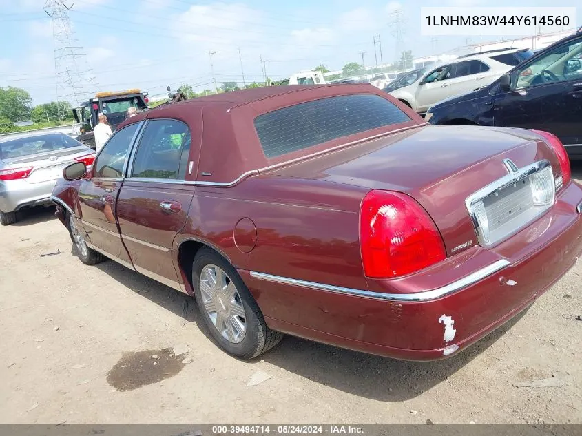 2004 Lincoln Town Car Ultimate VIN: 1LNHM83W44Y614560 Lot: 39494714