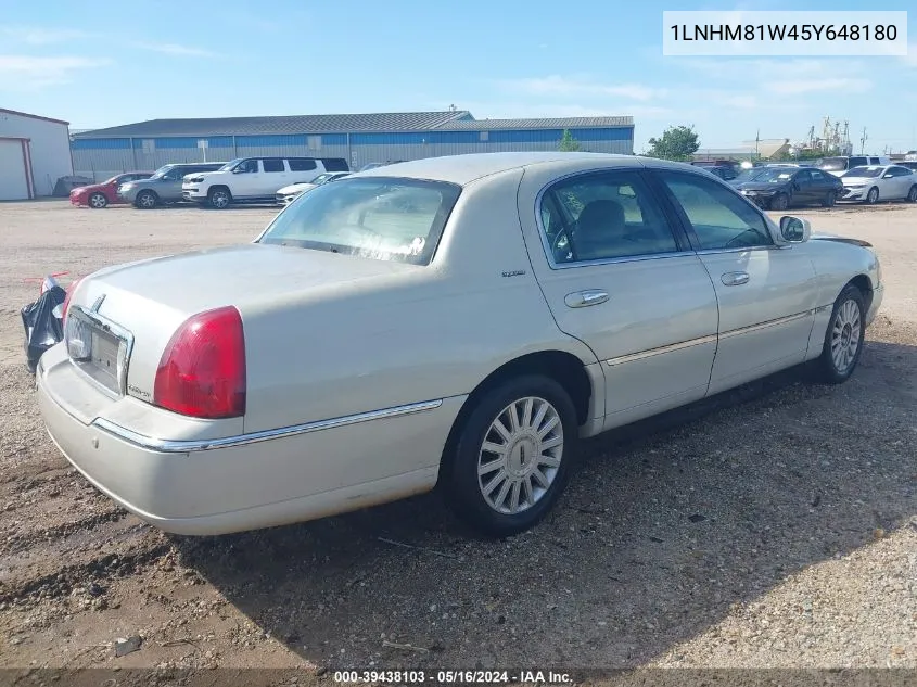 2005 Lincoln Town Car Signature VIN: 1LNHM81W45Y648180 Lot: 39438103