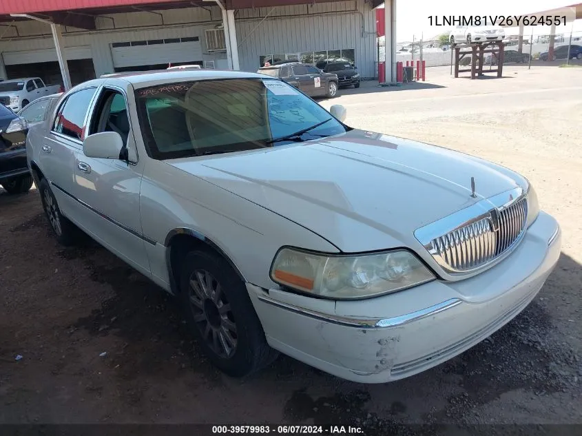 1LNHM81V26Y624551 2006 Lincoln Town Car Signature