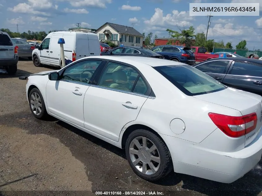 2006 Lincoln Zephyr VIN: 3LNHM26196R643454 Lot: 40110168