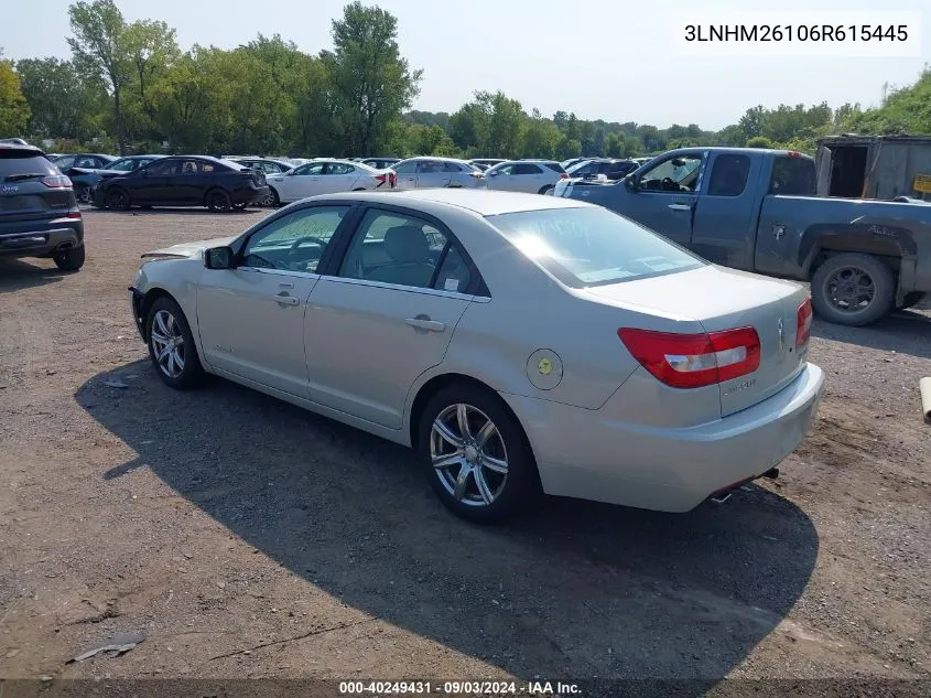 2006 Lincoln Zephyr VIN: 3LNHM26106R615445 Lot: 40249431