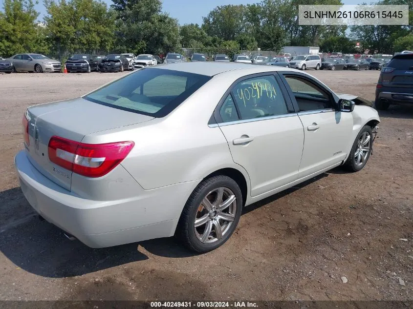 2006 Lincoln Zephyr VIN: 3LNHM26106R615445 Lot: 40249431