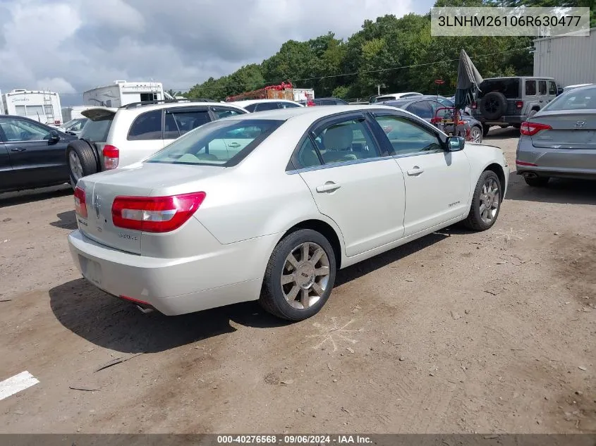 2006 Lincoln Zephyr VIN: 3LNHM26106R630477 Lot: 40276568