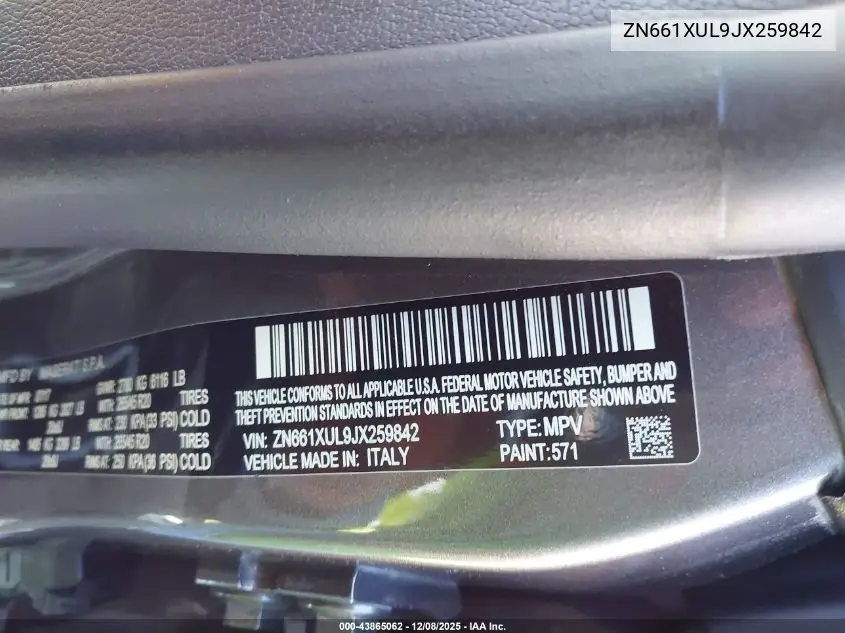 ZN661XUL9JX259842 2018 Maserati Levante Granlusso