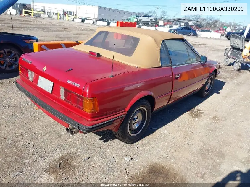 1986 Maserati Spyder VIN: ZAMFL1100GA330209 Lot: 44121547