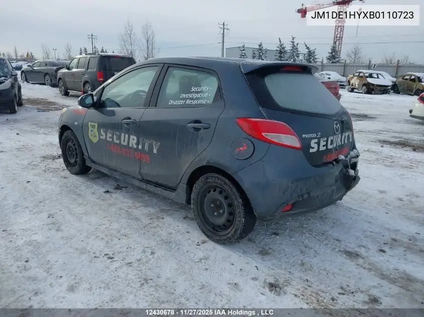 JM1DE1HYXB0110723 2011 Mazda Mazda2