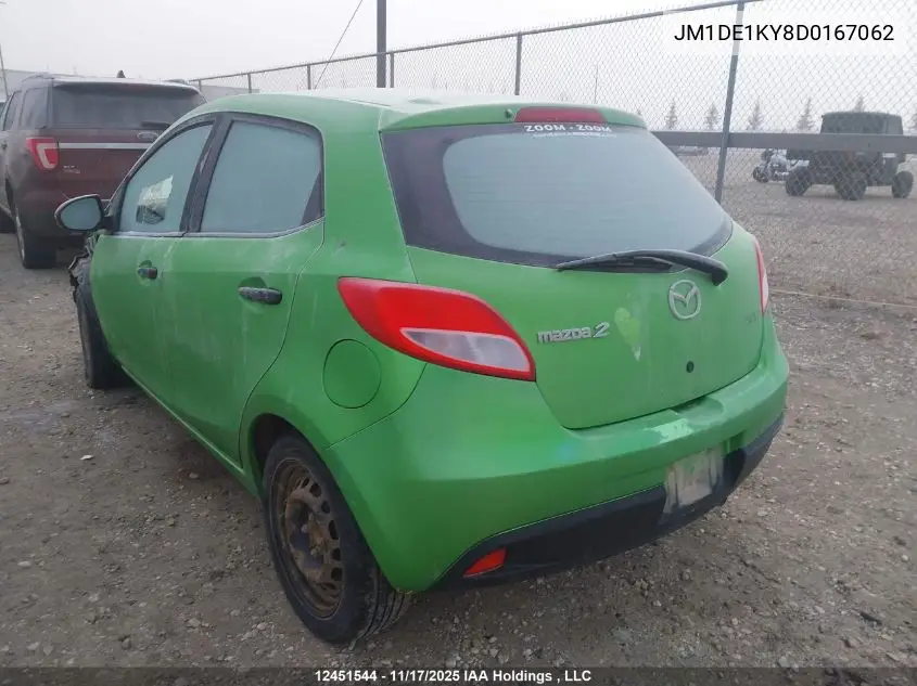 JM1DE1KY8D0167062 2013 Mazda Mazda2 Gx