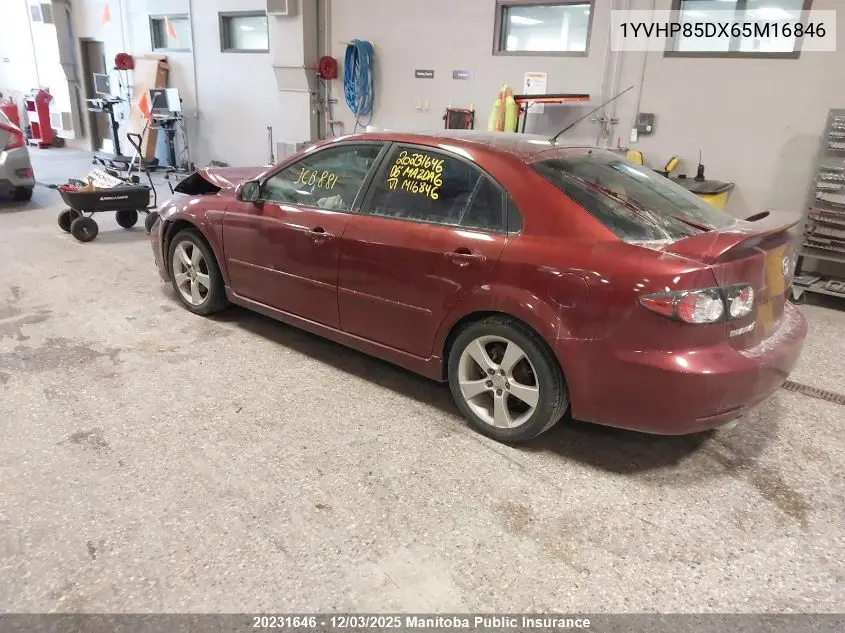 1YVHP85DX65M16846 2006 Mazda Mazda6 Sport S V6