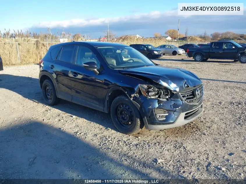 JM3KE4DYXG0892518 2016 Mazda Cx -5 Gt 4Dr Awd
