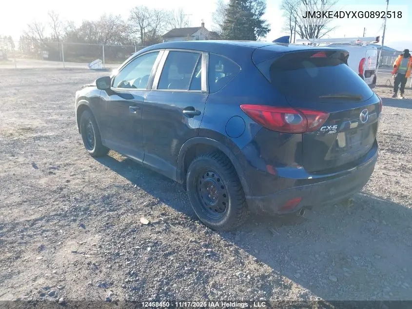 JM3KE4DYXG0892518 2016 Mazda Cx -5 Gt 4Dr Awd