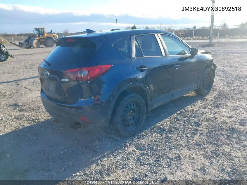 JM3KE4DYXG0892518 2016 Mazda Cx -5 Gt 4Dr Awd