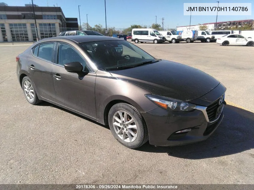 2017 Mazda Mazda3 Gs Sky VIN: JM1BN1V70H1140786 Lot: 20178306