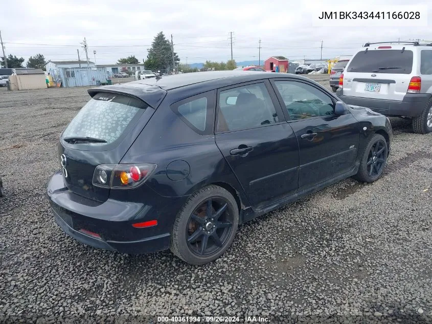 2004 Mazda Mazda3 S VIN: JM1BK343441166028 Lot: 40361994