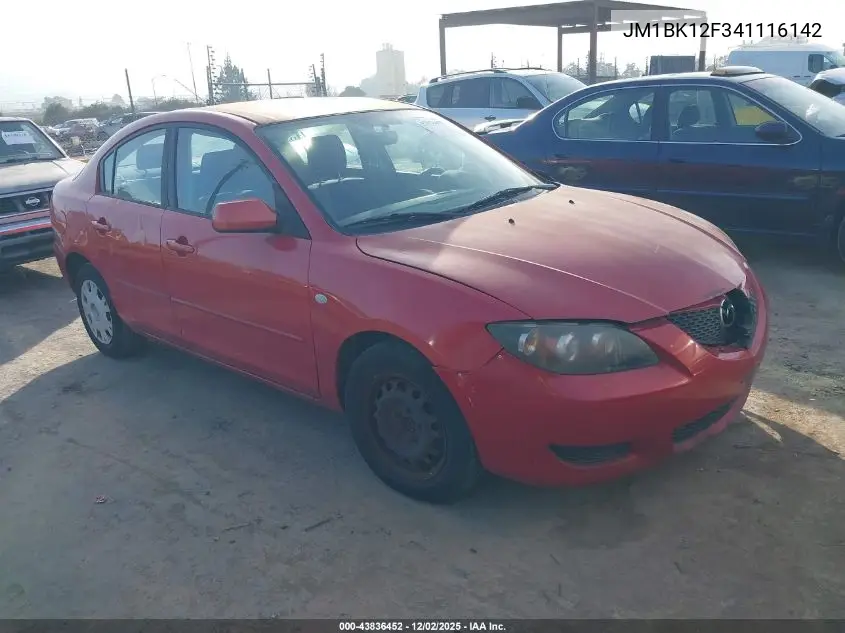 JM1BK12F341116142 2004 Mazda Mazda3 I