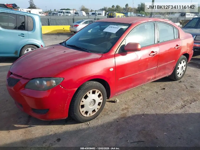 JM1BK12F341116142 2004 Mazda Mazda3 I
