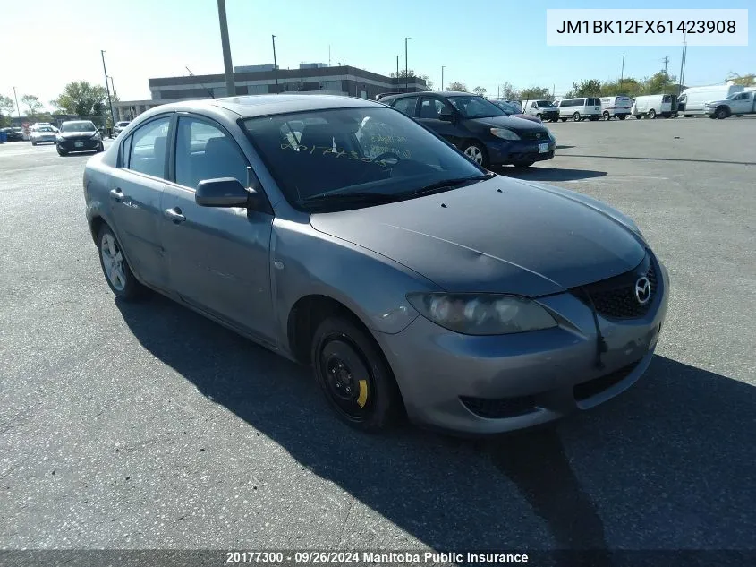 2006 Mazda Mazda3 Gs VIN: JM1BK12FX61423908 Lot: 20177300