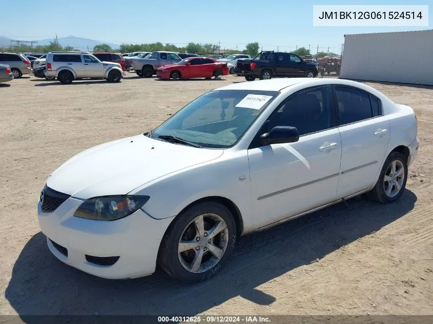 JM1BK12G061524514 2006 Mazda Mazda3 I