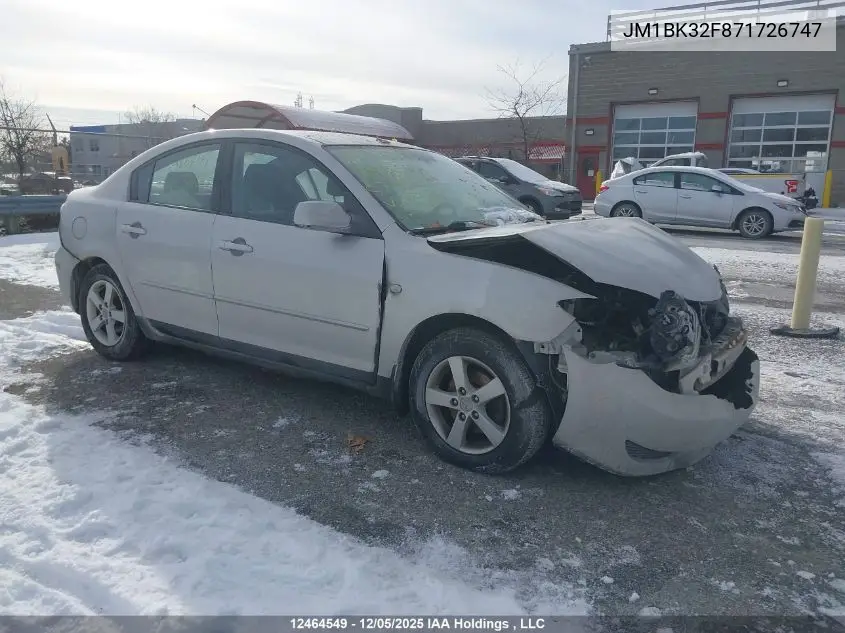 JM1BK32F871726747 2007 Mazda Mazda3 Gs/Gx