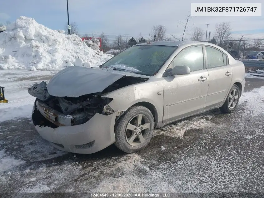 JM1BK32F871726747 2007 Mazda Mazda3 Gs/Gx