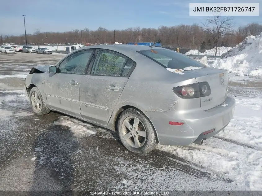 JM1BK32F871726747 2007 Mazda Mazda3 Gs/Gx