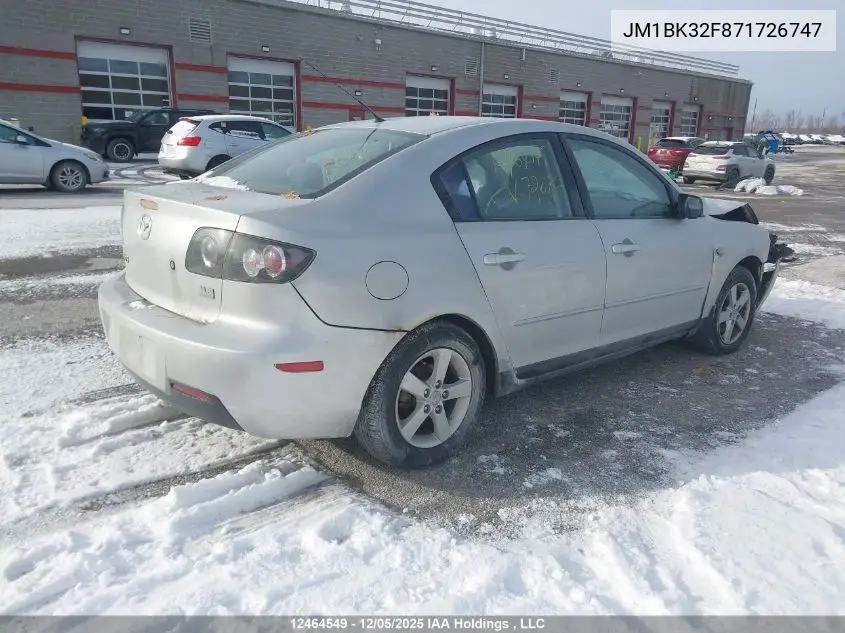 JM1BK32F871726747 2007 Mazda Mazda3 Gs/Gx