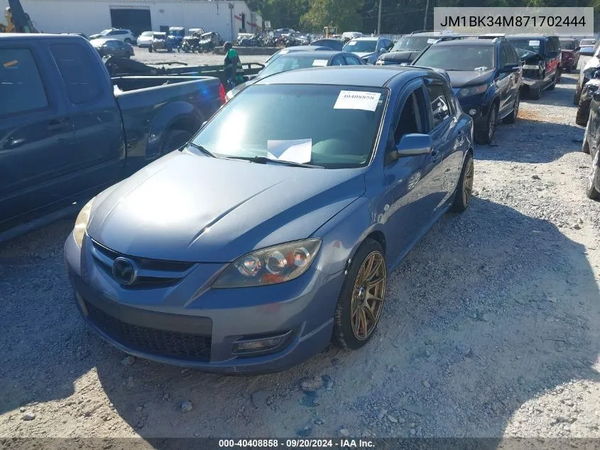 JM1BK34M871702444 2007 Mazda Mazdaspeed3 Sport