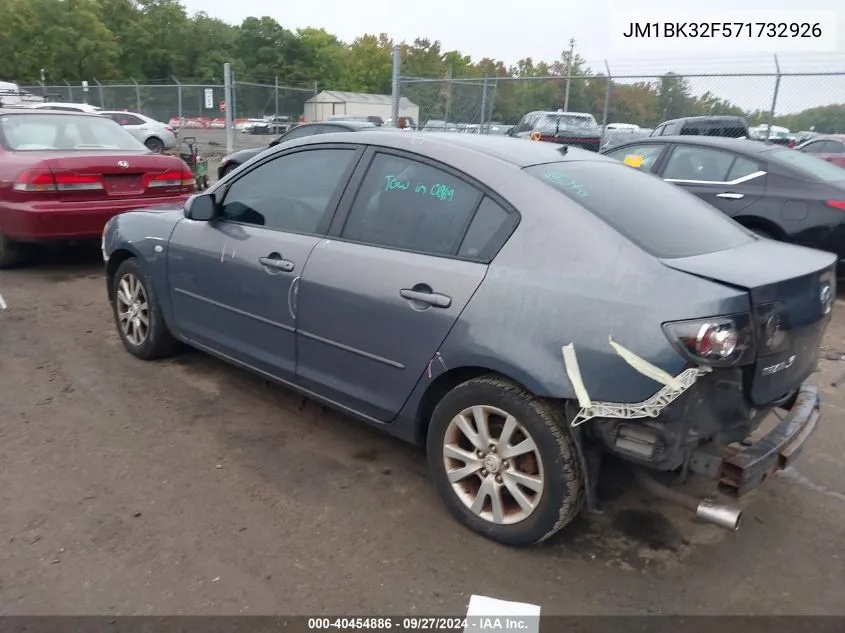 2007 Mazda Mazda3 I VIN: JM1BK32F571732926 Lot: 40454886