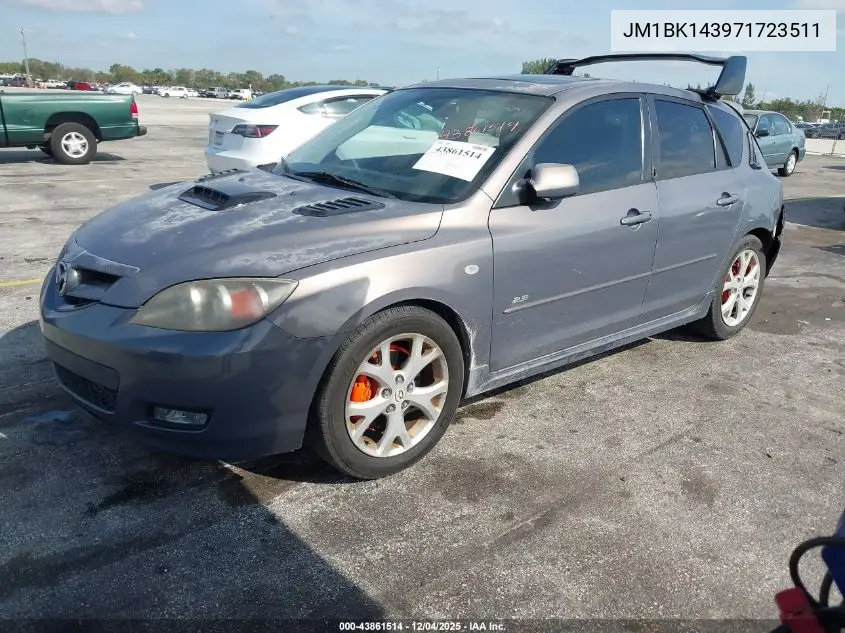 JM1BK143971723511 2007 Mazda Mazda3 S Sport