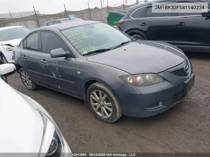JM1BK32F581140234 2008 Mazda Mazda3 Gs/Gx