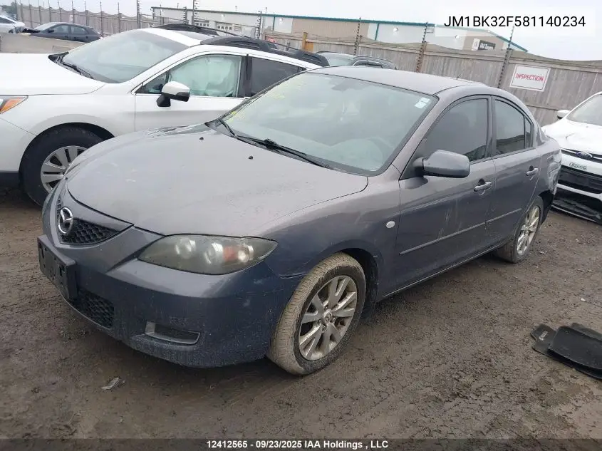 JM1BK32F581140234 2008 Mazda Mazda3 Gs/Gx