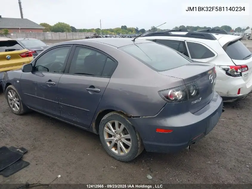 JM1BK32F581140234 2008 Mazda Mazda3 Gs/Gx