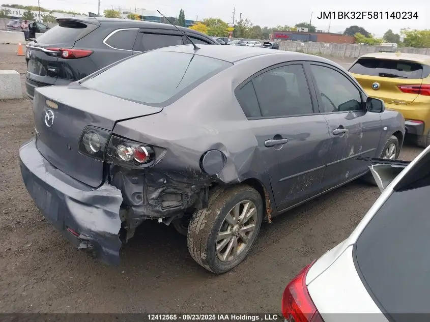 JM1BK32F581140234 2008 Mazda Mazda3 Gs/Gx