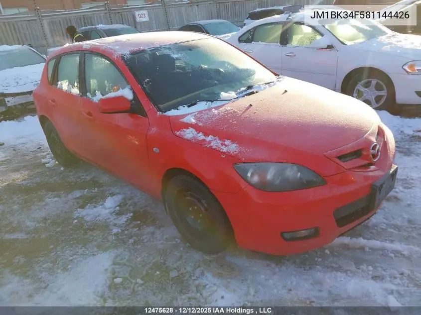 JM1BK34F581144426 2008 Mazda Mazda3