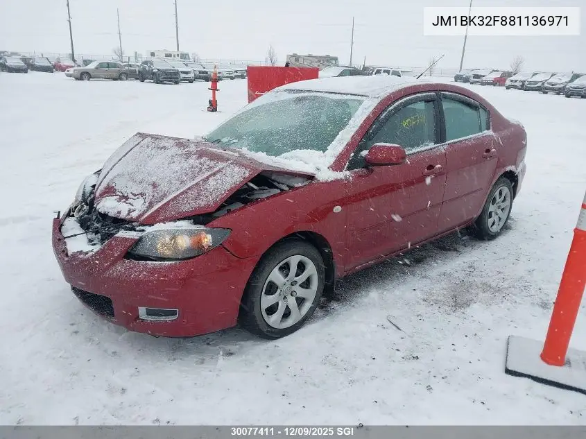 JM1BK32F881136971 2008 Mazda 3 I