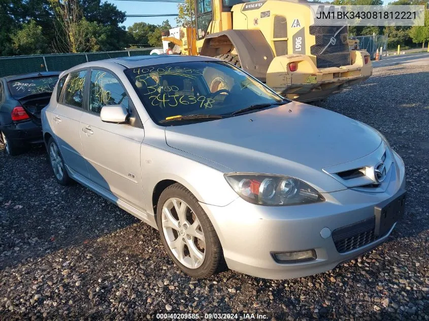 JM1BK343081812221 2008 Mazda Mazda3 S Sport