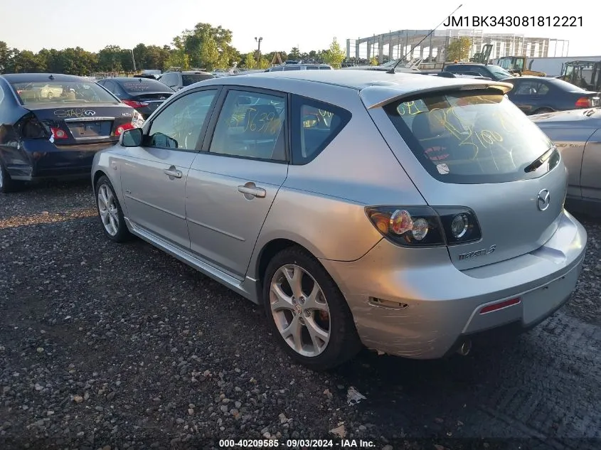 2008 Mazda Mazda3 S Sport VIN: JM1BK343081812221 Lot: 40209585