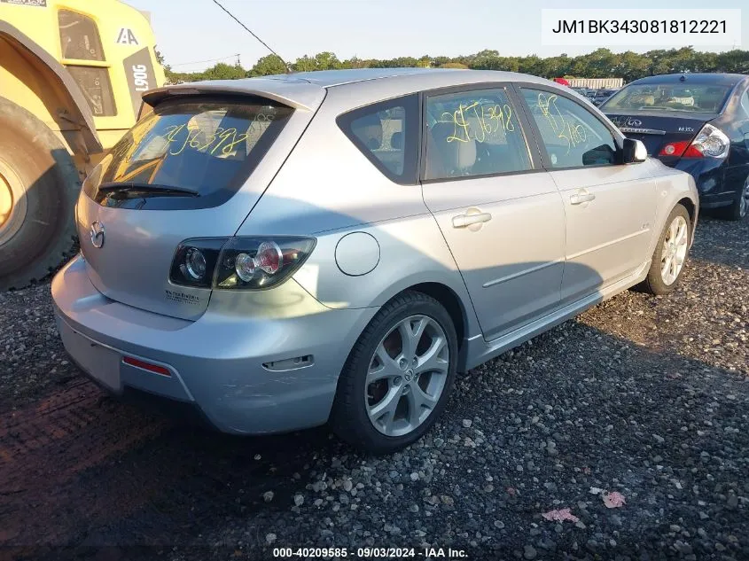 JM1BK343081812221 2008 Mazda Mazda3 S Sport