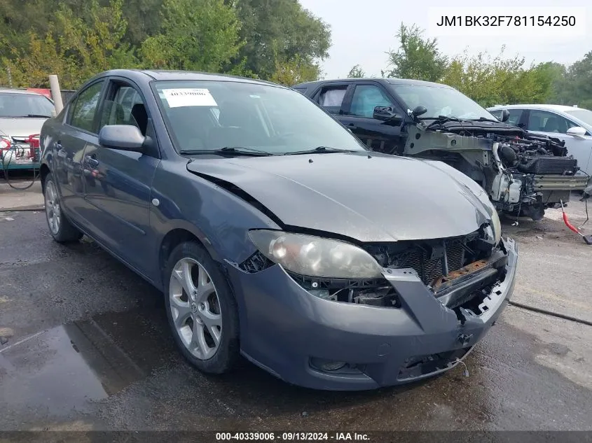 JM1BK32F781154250 2008 Mazda Mazda3 I Touring Value