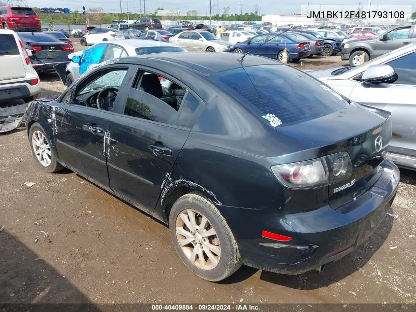 JM1BK12F481793108 2008 Mazda Mazda3 I