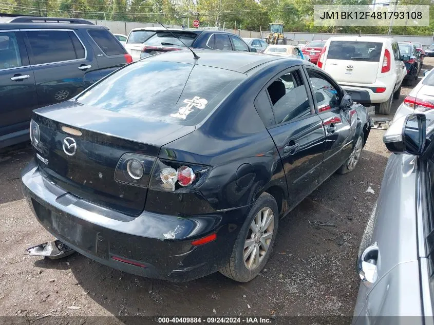 JM1BK12F481793108 2008 Mazda Mazda3 I