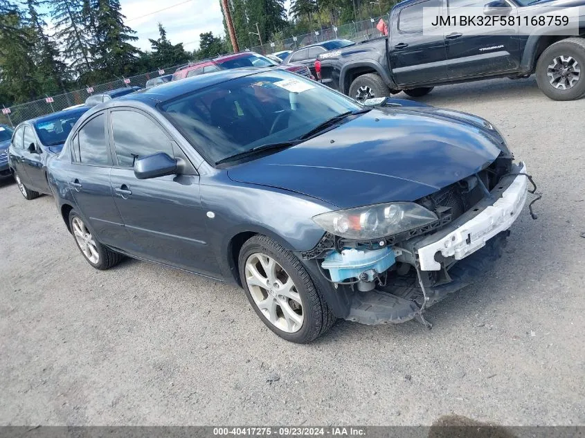 JM1BK32F581168759 2008 Mazda Mazda3 I Touring Value