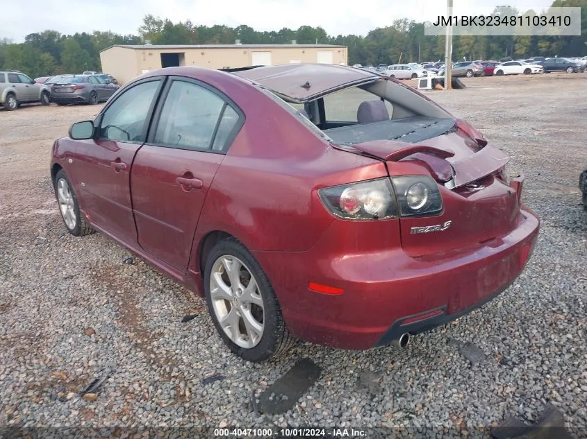 JM1BK323481103410 2008 Mazda Mazda3 S Touring