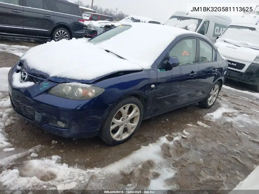 JM1BK32G581113625 2008 Mazda Mazda3 I Touring Value