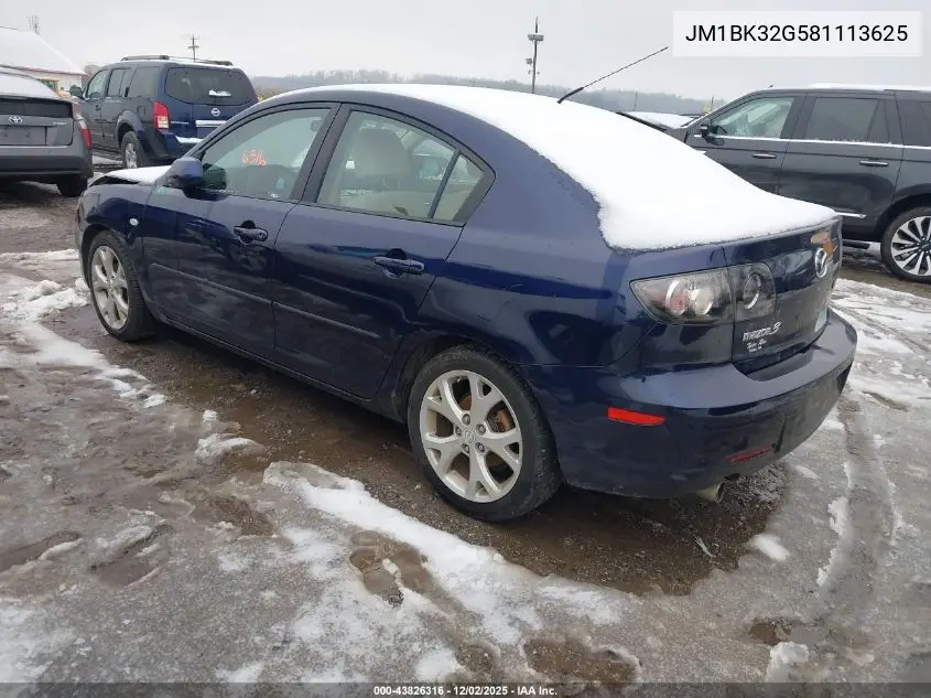JM1BK32G581113625 2008 Mazda Mazda3 I Touring Value