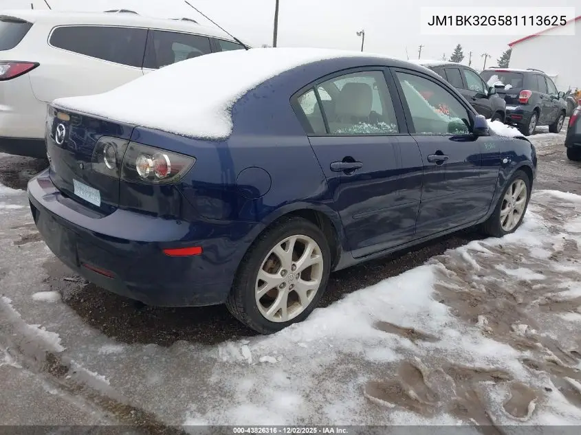 JM1BK32G581113625 2008 Mazda Mazda3 I Touring Value