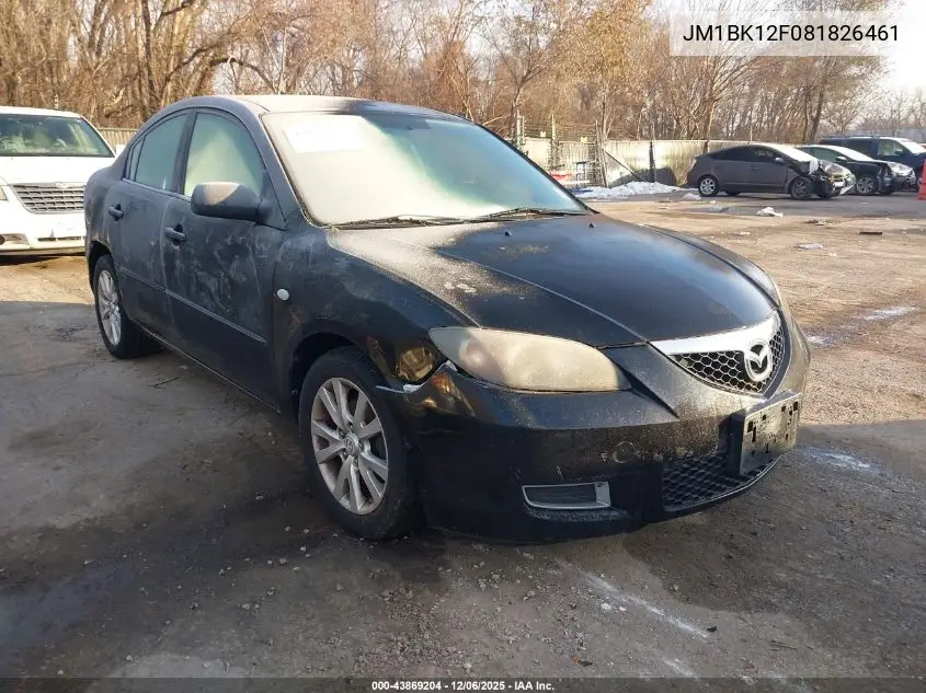 JM1BK12F081826461 2008 Mazda Mazda3 I