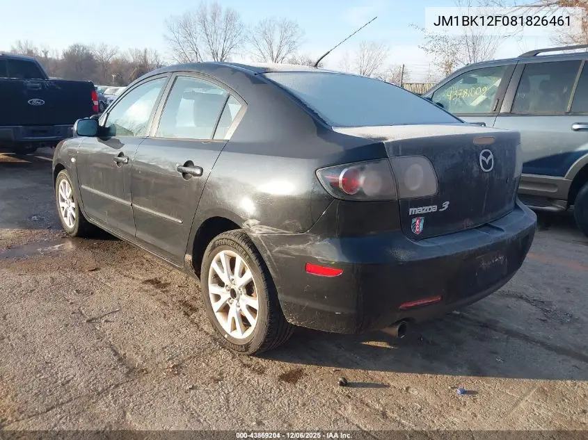 JM1BK12F081826461 2008 Mazda Mazda3 I