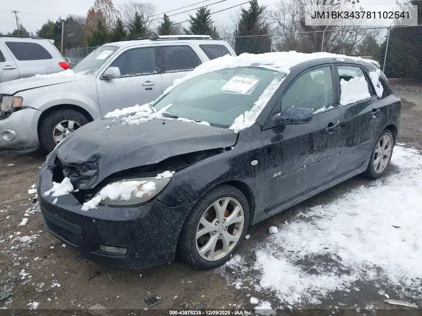 JM1BK343781102541 2008 Mazda Mazda3 S Sport