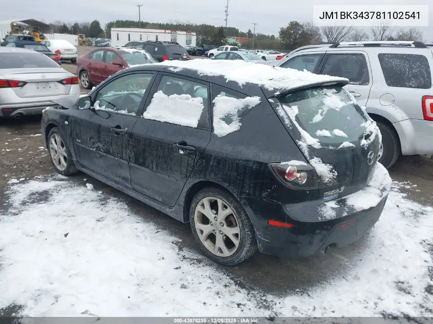 JM1BK343781102541 2008 Mazda Mazda3 S Sport
